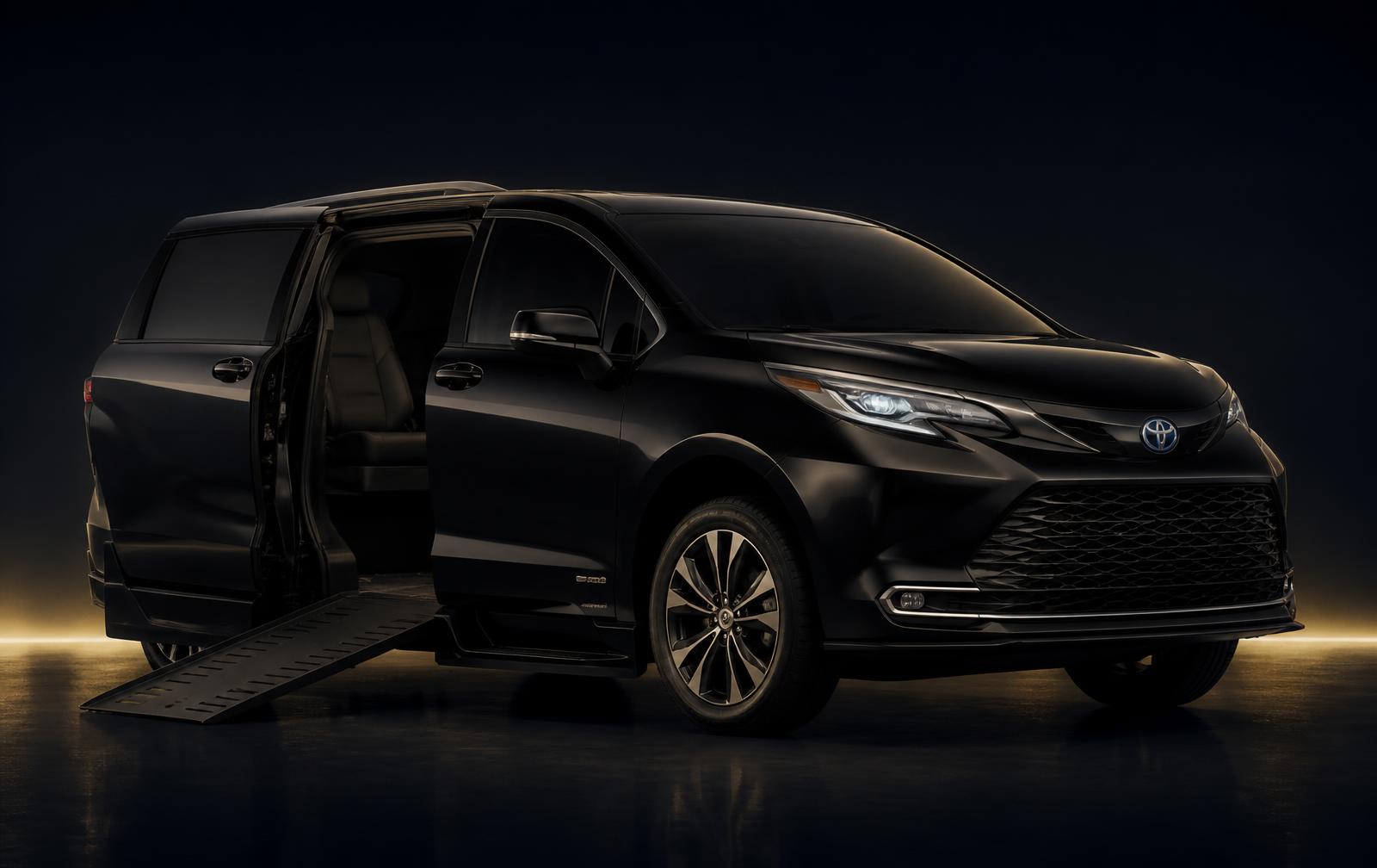 2025 Toyota Sienna with wheelchair accessible ramp lowered